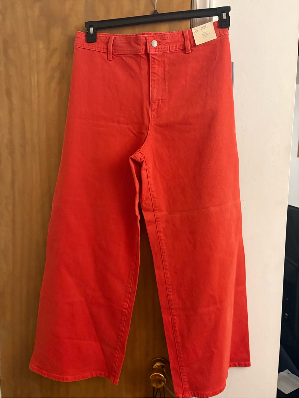 Universal Thread Wide Leg Jeans in Bright Red-Orange